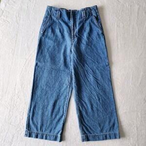 Dynamite Wide Leg Crop Jeans Womens Medium Flare Stretch Streetwear 29W 23L Blue